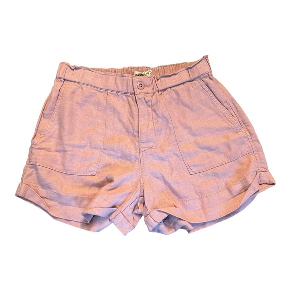Blank NYC Linen Blend Elastic Waist Shorts Women’s SZ Small Pink Summer NEW - Picture 1 of 5